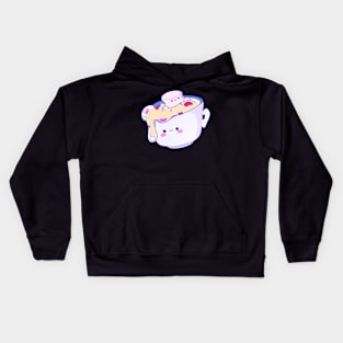 Kawaii Hot Chocolate & Marshmallows in Teacup Kids Hoodie